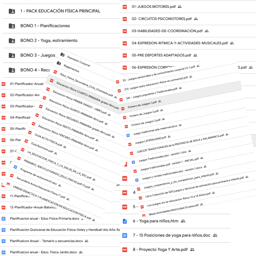 Pack Educación Física Total + 4 BONOS + 250 VIDEOS